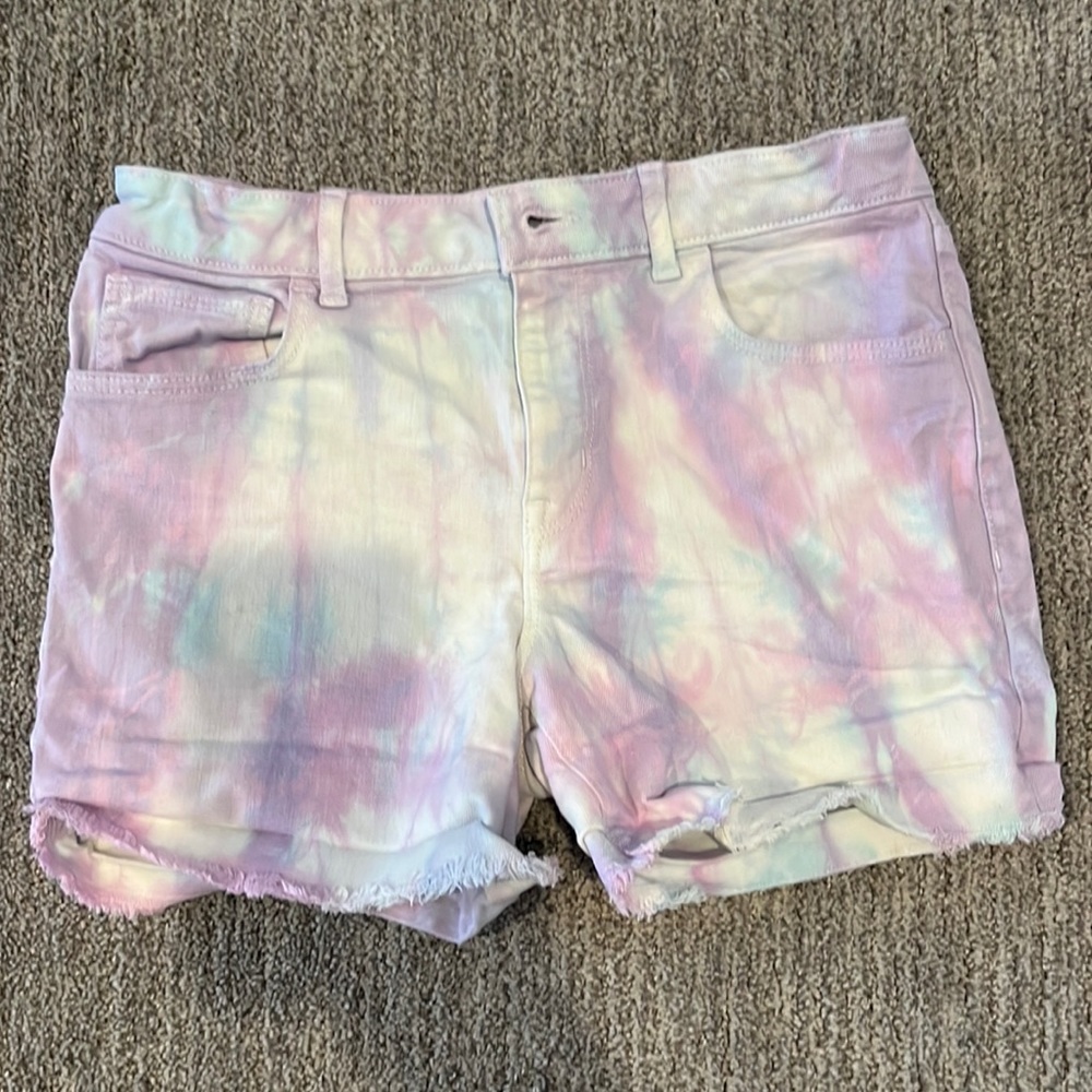 Gap Denim size 16 MIDI Shorts purple/white tie die